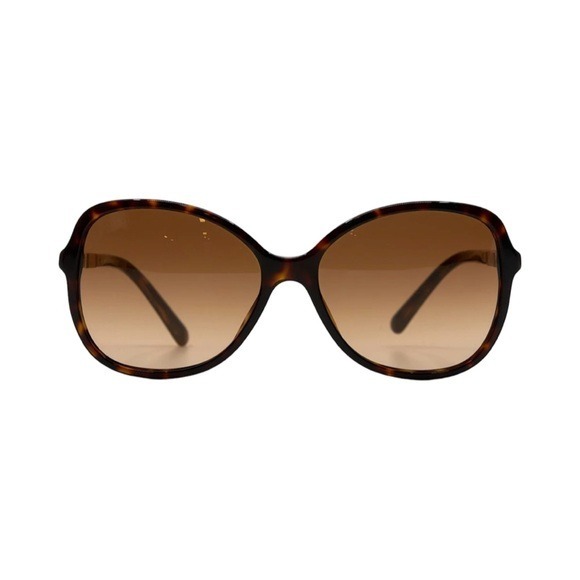 Burberry Women's Tortoiseshell Square Frame Sunglasses Nova Check Temples - Picture 3 of 13